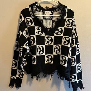 Yin Yang Knit Crop Sweater